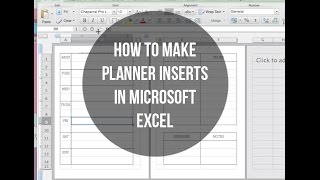 How to Make Planner Inserts Using Microsoft Excel [upl. by Aurilia]