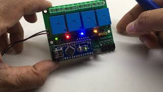 ARDUINO 4 CHANNEL DIGITAL ON OFF SWITCH [upl. by Annelise]