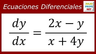 Ecuaciones diferenciales homogéneas  Ej 1 [upl. by Rucker124]