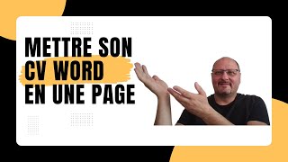 Comment mettre son CV word en une page [upl. by Rahas]