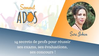 Sara Joban  14 secrets de profs pour réussir ses exams ses évaluations ses concours Sommet Ados [upl. by Lilias]