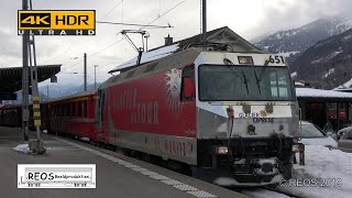 201901 4K The RhB in Landquart a afternoon on the platform in stunning 4K mix of RhB amp some SBB [upl. by Burnight]