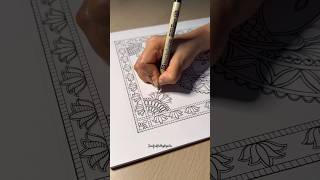 Peacock Madhubani Painting Design🖊️art madhubanipainting viral shorts [upl. by Akired]