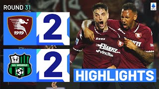 SALERNITANASASSUOLO 22  HIGHLIGHTS  Maggiore secures point with lastgasp goal  Serie A 202324 [upl. by Lia]