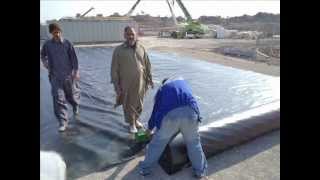 HDPE GEOMEMBRANEPIT LINER INSTALLATION [upl. by Isleana]