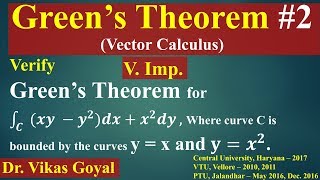 Greens Theorem 2 in Hindi Imp  Vector Calculus  Engineering Mathematics [upl. by Quartana]