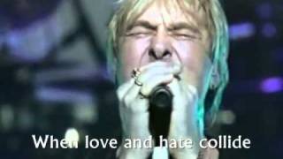 DEF LEPPARD  WHEN LOVE AND HATE COLLIDE Live Lyricswmv [upl. by Oramug]