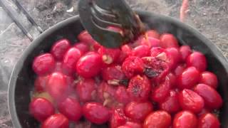 Firebox Outdoor Cooking Fun Garden Spaghetti Dinner in the Sage Brush with Emma [upl. by Roht]