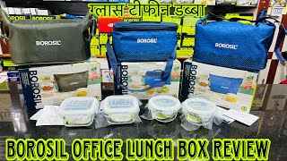 Borosil glass lunch box review  glass tiffin microwave safe  office lunch box [upl. by Bihas322]