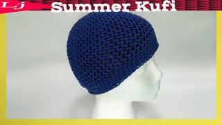 Spring crochet cotton beanie  Crochet Kufi Cap [upl. by Olihs]