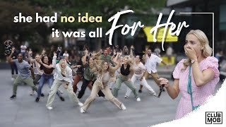 Dancer Shocks Girlfriend with Crazy Flash Mob Proposal  all their friends join in [upl. by Wallinga]