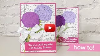 How To Make A January Carnation Card  Birthday Flowers Card  CraftStash [upl. by Mcfadden]