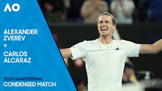 Alexander Zverev v Carlos Alcaraz Condensed Match  Australian Open 2024 Quarterfinal [upl. by Kittie514]