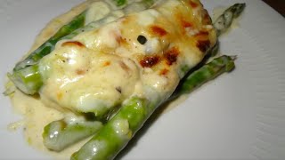 Asparagus Smothered w Cheesy Béchamel Sauce  Comforting Asparagus Dish  Recipe  107 [upl. by Kalman74]