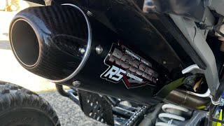 Ltr450 gets new exhaust setup insanely loud [upl. by Ilysa]