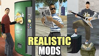 12 Awesome Mods That Make GTA San Andreas REALISTIC  Real Life Mods [upl. by Kellby]