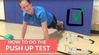 How to do the Push Up Test Fitnessgram in PE [upl. by Silyhp207]