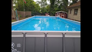 Aufbau Intex Pool 733x366x132 mit Salzwasseranlage [upl. by Atiloj193]