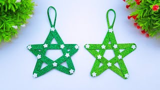 Hanging Christmas Tree Decorations 2024 🎄 Glitter Foam Ornaments Making At Home ⭐ Christmas Crafts [upl. by Enicar]