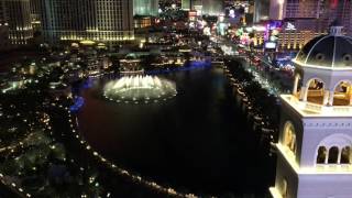 Bellagio Fountain Show from Cosmopolitan Terrace Fountain View Room [upl. by Ayhtak31]