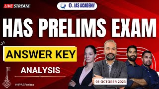 HAS Prelims 2023 Answer Key amp Paper Analysis  HPAS 2023 Answer Key Discussion [upl. by Yekciv]