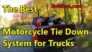 The Best Motorcycle Tie Down System for Trucks  Bolt It On [upl. by Llebiram]