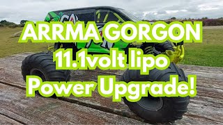 ARRMA GORGON  Lipo power upgrade how to video arrma arrmabashing [upl. by Eisej758]