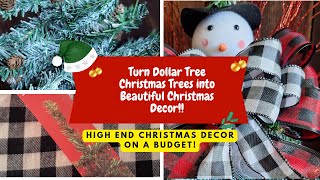 Turn Dollar Tree Christmas Trees into Beautiful Christmas Decor [upl. by Calle]