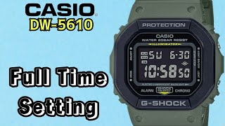 How To Setting Time Casio GSHOCK DW5610 Digital Watch [upl. by Jase]