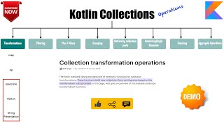 Collections  Operations  associate  flatten  joinToString Kotlin Fundamentals Tutorial 41 [upl. by Huntlee]