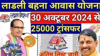 Ladli Behna Awas Yojana Mp 2024 ladli behna awas yojana update  30  10  2024। [upl. by Christis208]