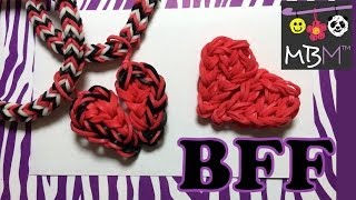 Rainbow Loom Charms Best Friend Half Hearts BFF [upl. by Anilat373]