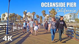 Oceanside Pier in San Diego California USA  Travel Walking Tour  2021  4K [upl. by Eissehc]