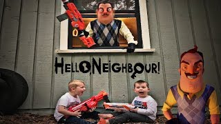 Hello Neighbor In Real Life Nerf Battle Against The Neighbor [upl. by Animor]