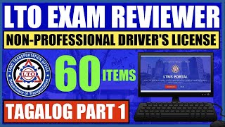 NEW LTO EXAM REVIEWER PART 1 TAGALOG  NONPROFESSIONAL DL  LTMS PORTAL EXAM [upl. by Mclaughlin]