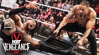 Carmelo Hayes executes a steel chair assault on Trick Williams NXT Vengeance Day 2024 highlights [upl. by Woo693]