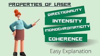 Properties of Laser  Directionality  Intensity Monochromaticity  Coherence  Laser Physics [upl. by Cirred857]