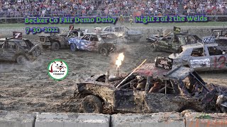 Becker County Fair Detroit Lakes Mn Night 2 of 2 Demo Derby 7302022 [upl. by Anohs]