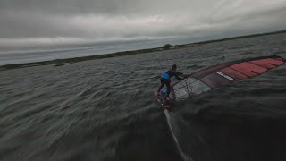 Windsurf foiling action into the darkness [upl. by Ronoel]