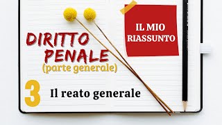 Diritto Penale parte generale  Capitolo 3 il reato generale [upl. by Deth]