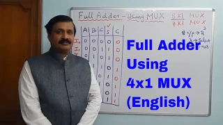 Full adder using 4x1 MultiplexerMUX 2 Digital Electronics English [upl. by Saqaw988]