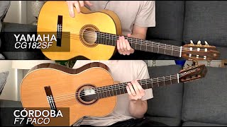 SOUND TEST Yamaha CG182SF vs Cordoba F7 Paco  Which Flamenco Guitar Sounds Better [upl. by Inail]