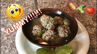 SOPA DE ALBONDIGAS RECETA Cocinemos con Carolina [upl. by Dauf]