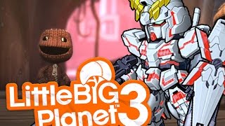 LittleBigPlanet 3  RX0 Unicorn Gundam Destroy Mode Test [upl. by Asined]