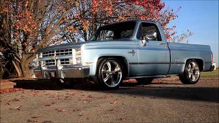 86 Slick and Slammed Squarebody Silverado Hot Rod C10 quotKentucky Rainquot FOR SALE [upl. by Haimrej94]