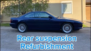 BMW E31 restoration part 2 complete rear suspension overhaul  driveshaft and gearbox bushings [upl. by Winters]