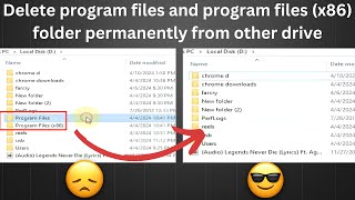 how to Delete program files and program files x86 folder permanently from other drive [upl. by Benji]