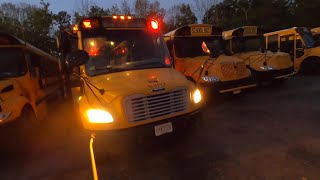 Thomas SafTLiner C2 school bus startup pretrip and drive POV [upl. by Waneta]