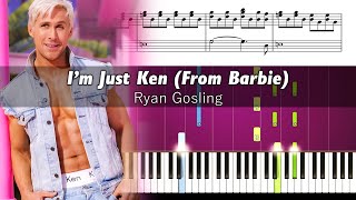 Ryan Gosling  Im Just Ken From Barbie  Accurate Piano Tutorial with Sheet Music [upl. by Swagerty196]