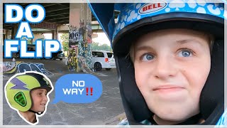 Caiden BMX Learns How To Wheelie And Does A Backflip FDR Skatepark [upl. by Eseilenna776]